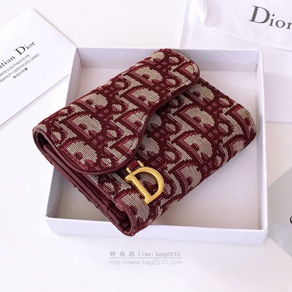 Dior包 迪奧零錢包 Dior馬鞍老花三折短錢包 S5613  Dyd1027